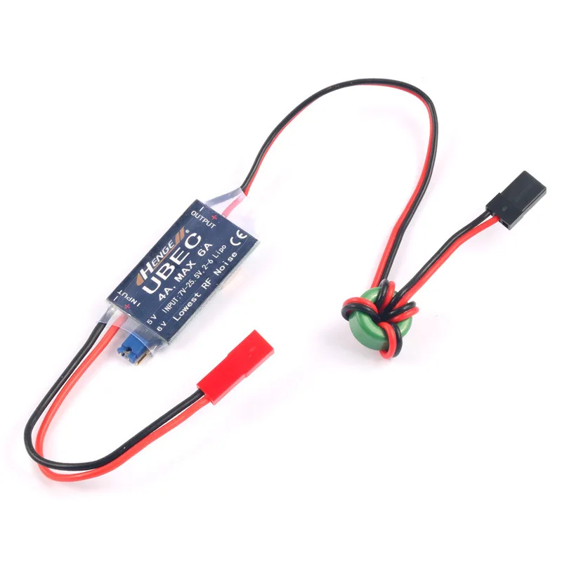 UBEC 6A pour hélicoptère RC, vue de dessus montrant les composants électroniques