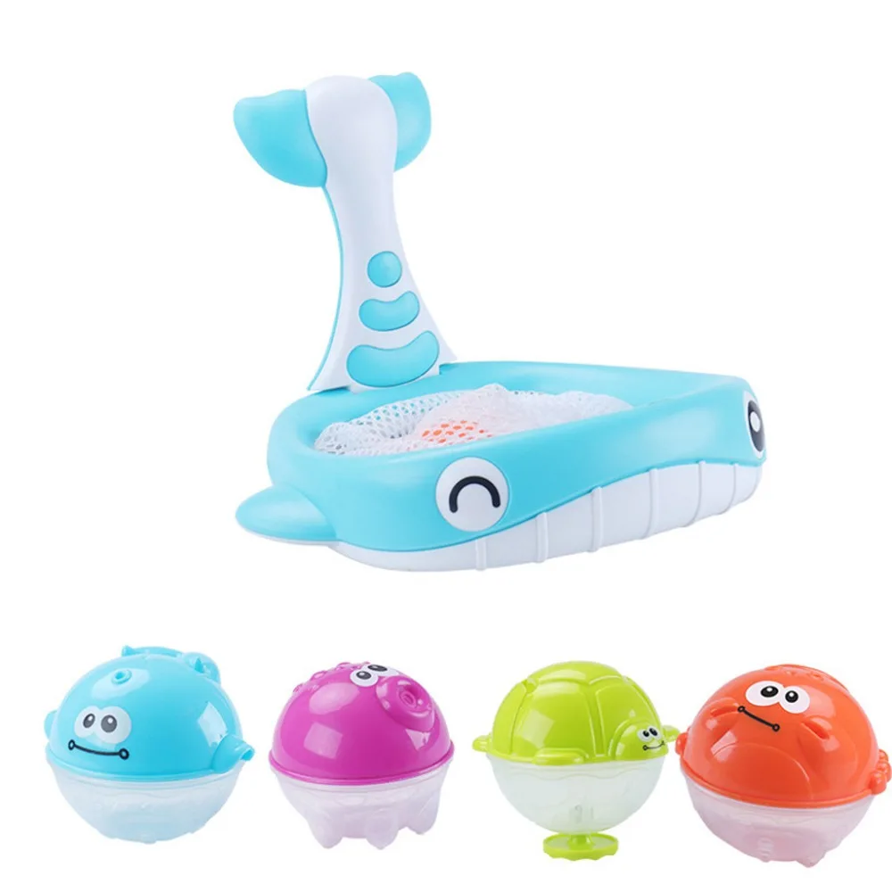 

Water Bathroom Toys Baby Bathing Floating Soft Rubber Animals Water Tub Toy Squirts Spoon-Net 1 Set Birthday Gift toy