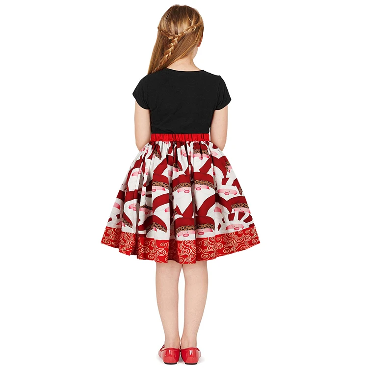 Плиссированная юбка для девочек-подростков; Рождественская юбка с 3D-принтом Санта-Клауса; Детские повседневные зимние юбки для девочек; детская одежда