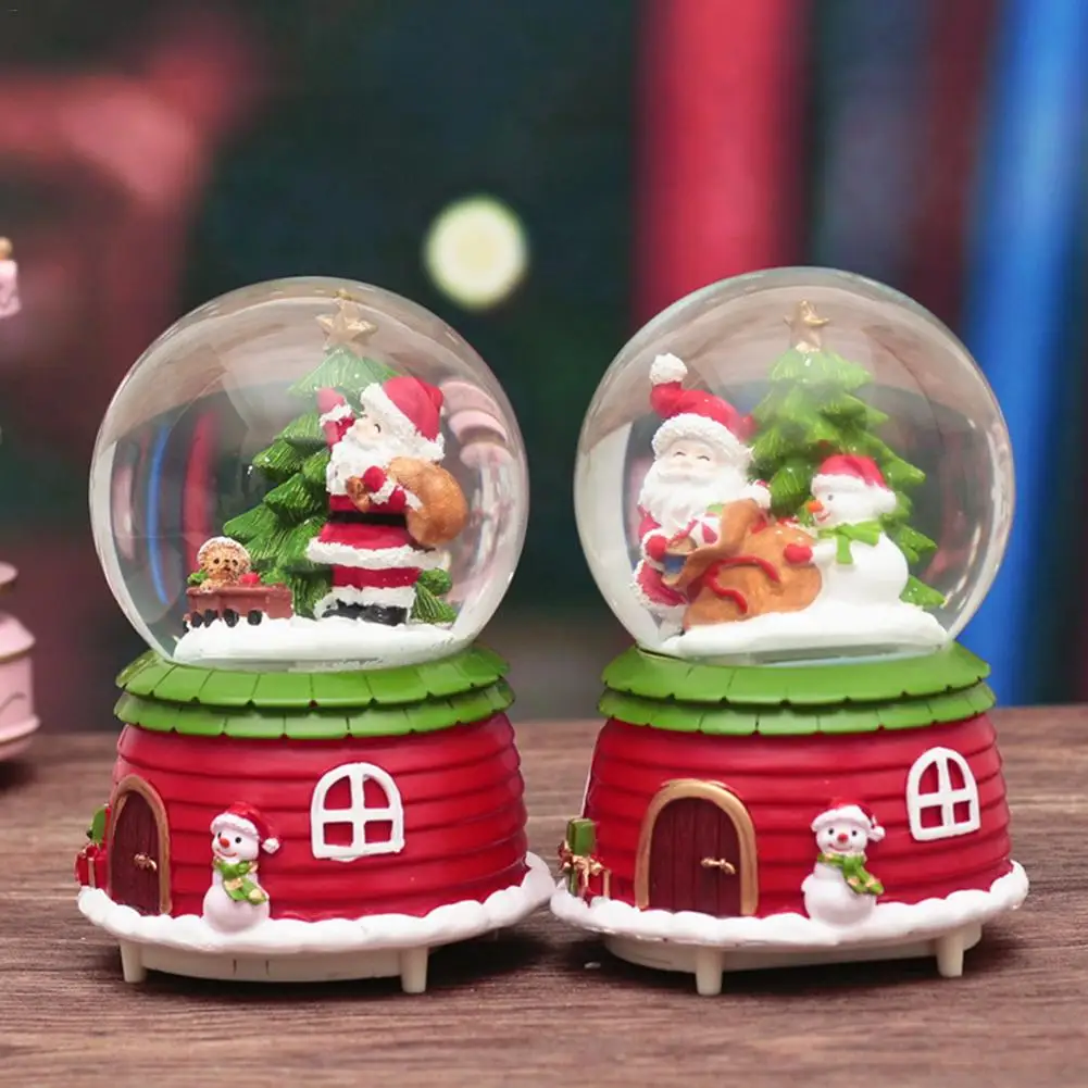 Музыкальная шкатулка Hristmas с изображением снежного шара Санта Клауса
