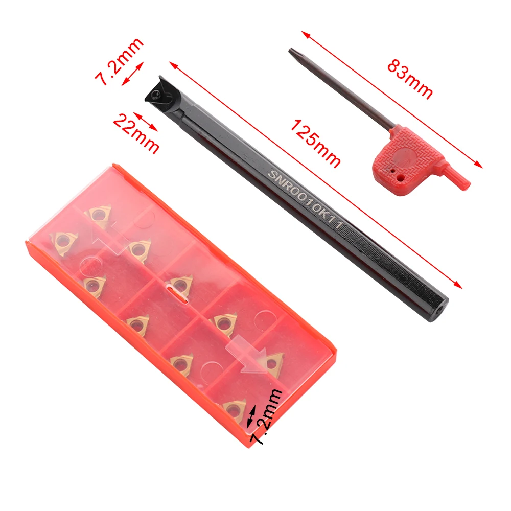 

10pcs/set SNR0010K11 Carbide Insert Blades With Lathe Turning Tool Holder Set for Lathe Turning Tool Machine Tool Set