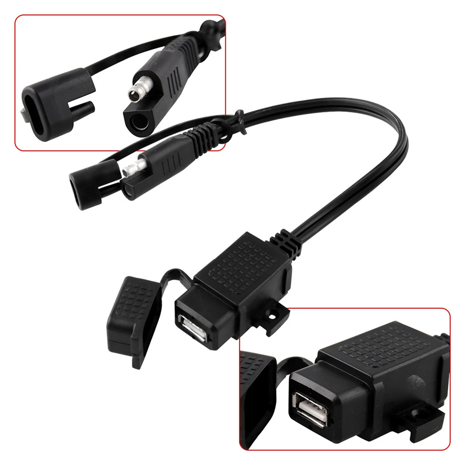 Мотоцикл 12 В USB телефон gps зарядное устройство кабель адаптер 360 градусов Вращение держатель Быстрый Разъем Встроенный предохранитель USB разъем
