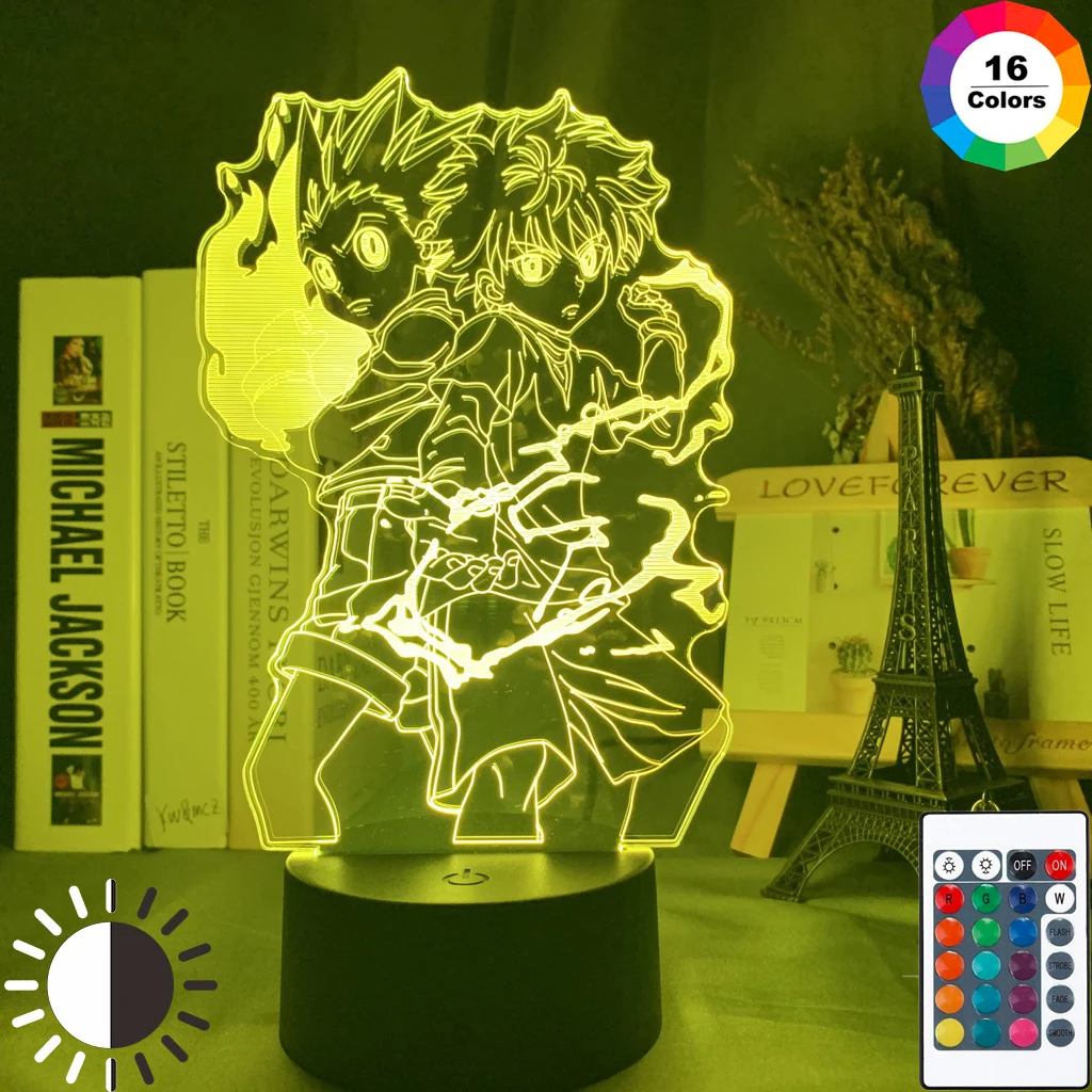 

Gon and Killua Figure 3d Night Light Anime Hunter X Hunter Nightlight for Kid Bedroom Decor Lighting Child Gift HxH Lamp Bedside