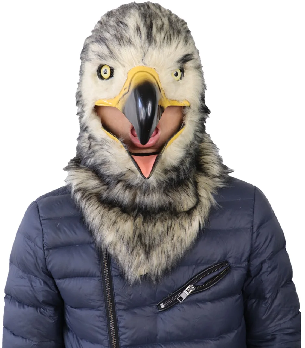 Маска для рта hawk moving с маской для рта на Хэллоуин и вечеринки, милая забавная маска для косплея, окружающая плюшевая маска с капюшоном, реквизит для косплея