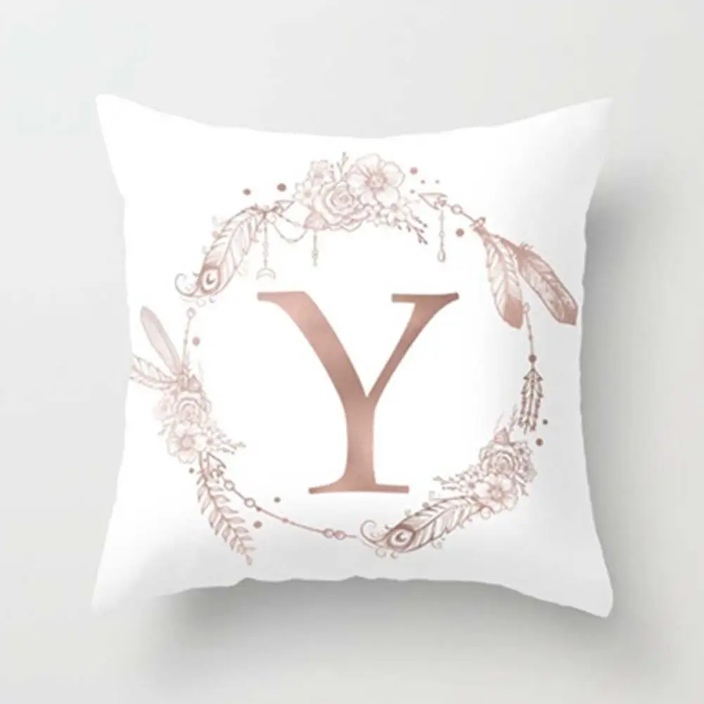 Flower Floral Letter Throw Pillow Case Sofa Bed Home Car Decor Cushion