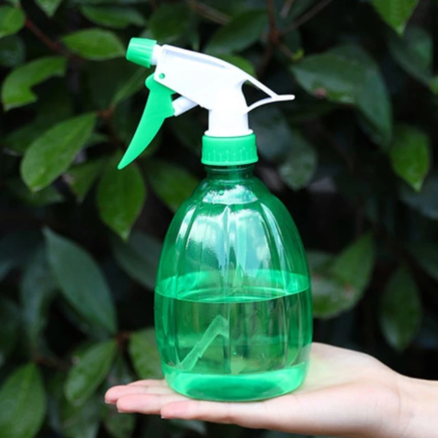 Elegante botella de spray Boquilla ajustable Pulverizador doméstico 500 ml  Regadera multifunción transparente para jardinería Nebulización del cabello  Verde shamjiam Botella de spray vacía