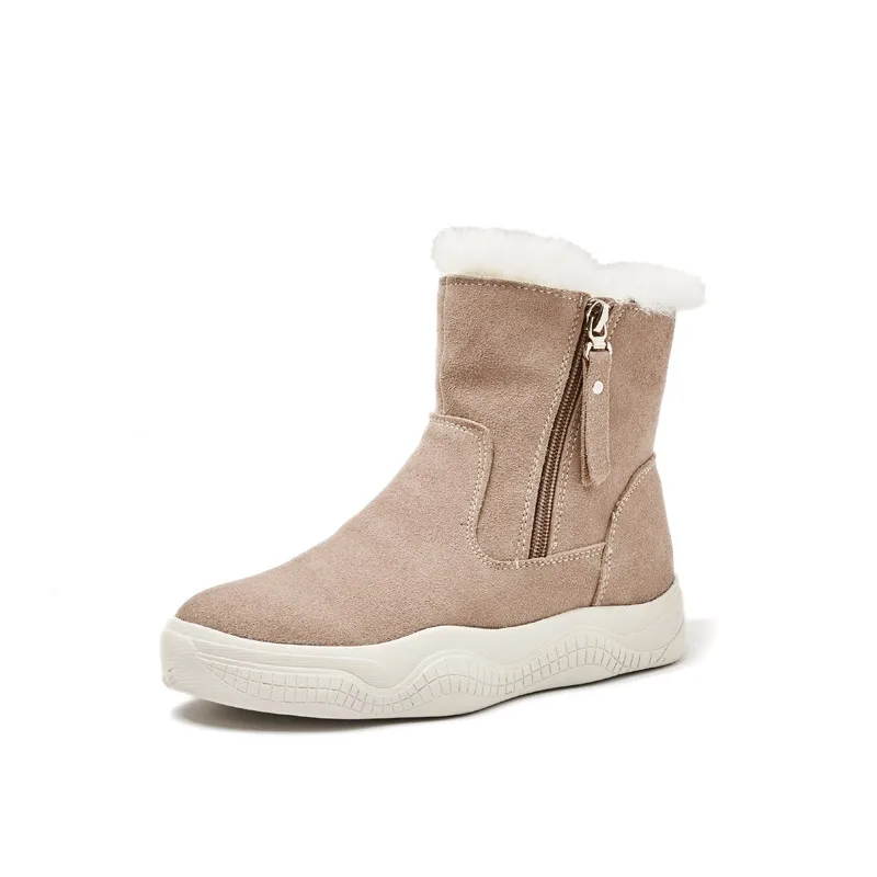 Plus velvet snow boots women's high top 2020 leather increase winter warmth cotton shoes plus size 40 | Обувь