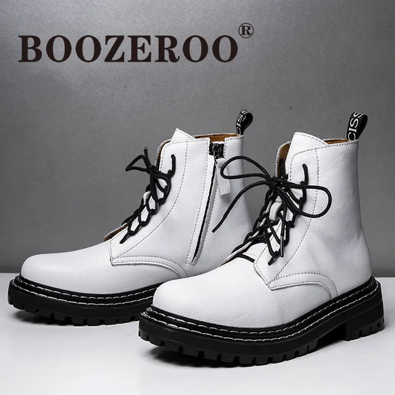 BOOZEROO/женские кожаные водонепроницаемые ботинки martin модные уличные теплые