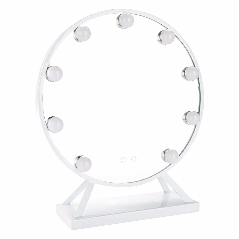 Светодиодный макияж зеркало HD косметическое зеркало с 9 светодиодный лампы Голливуд золотой белый макияж зеркало красивые светильники для освещения для косметики