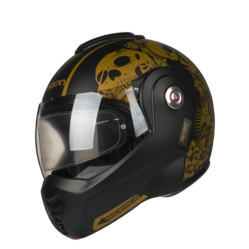 BEON ECE R22.05 180 DEGREE Matte black modular reverse helmet