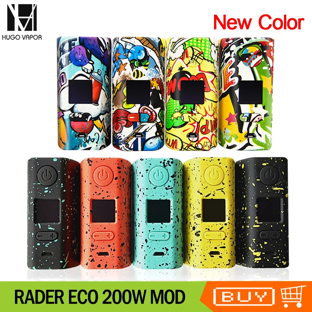 Оригинальный Hugo Vapor данныхhtc Rader эко 200 Вт Box MOD VV/VW/Bypass испаритель Vape Mod по Двойной