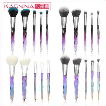 

1K Minimum 10 Transparent Handle Makeup Brush Set Crystal Tool Can Private Label Custom Logo If meet Minimum Wholesale Cosmetics