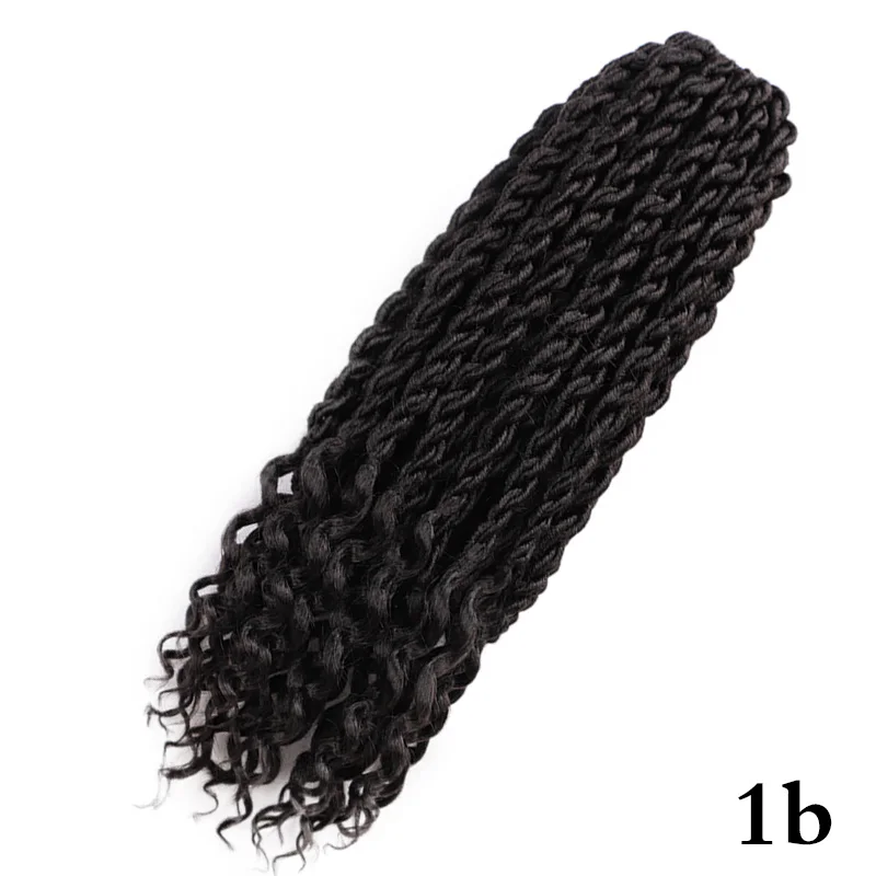 #1 Элегантные Музы богемные вязанные косички Faux locs Curly вязанные волосы 18 дюймов 24 пряди Омбре косички для наращивания синтетические волосы - Цвет: #1