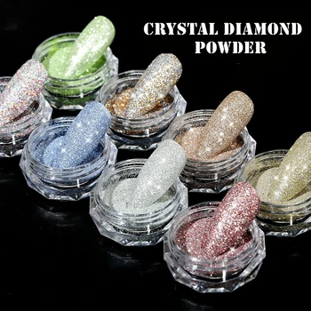 

1g/box Sparkly Nail Crystal Diamond Powder New Laser Burst Flash Sugar Diamond Woolen Glitter DIY Nail Art Decorations 3d Charms