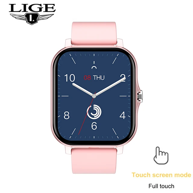 LIGE 2021 New Smart Watch Women Men Bluetooth Call Fitness Tracking Heart Rate Custom Dial Sports Waterproof Women's Smartwatch 