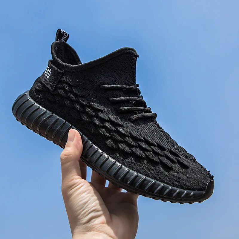 

Scale Pattern Men's Shoes Sub-2019 Winter New Style Fly Woven Casual Sports Shoes Students Breathable Coconut Shoes Men