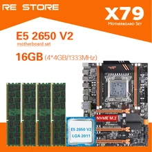 Kllisre X79 anakart set Xeon E5 2650 V2 4x4GB = 16GB 1333MHz DDR3 ECC REG bellek ATX USB3.0 SATA3 PCI E NVME M.2 SSD
