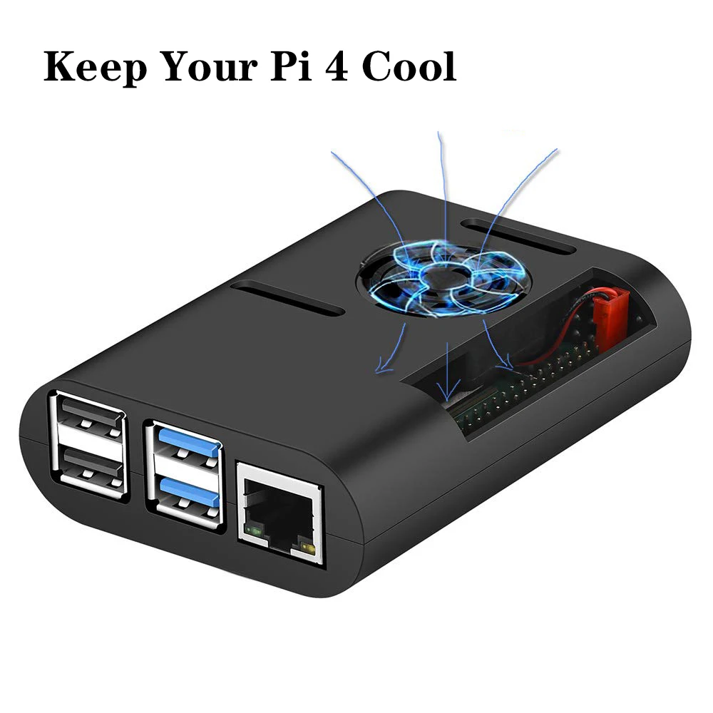 Raspberry Pi 4 корпус ABS корпус с вентилятором черный корпус алюминиевый радиатор для Raspberry Pi 4 Модель B Pi 4B Pi4