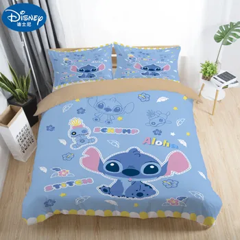 

2019 New Disney Stitch Bedding Set Home textile Cartoon Single Twin Full Queen King Size Bedclothes Children's Boy Girl Bedroom