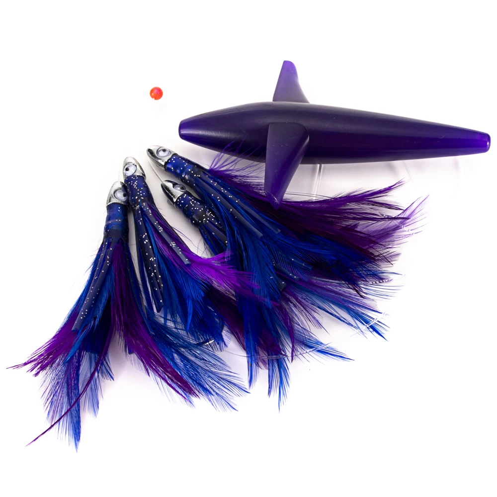 Purple Squid Daisy Chain Bait Rig Bird Trolling Lure squid Tuna