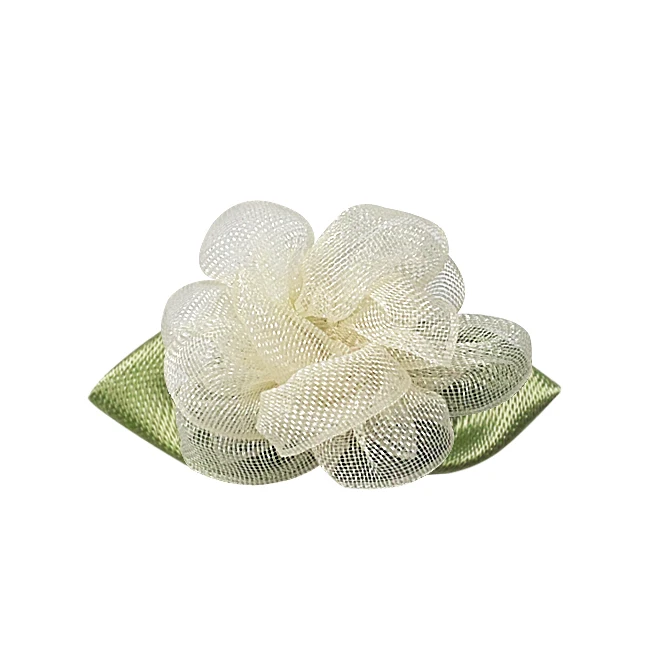 Polyester Organza028 YAMA листва цветок Диаметр 30mm±3mm лист 32mm±3mm 100 шт./пакет лентой, Свадебные Декорации для художественного оформления ногтей, ручная работа - Цвет: Polyester Organza028
