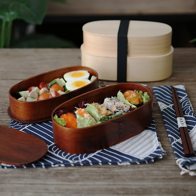 Bento Box Double Layer Lunch Box Wooden Style Students Adults Japanese  Tableware Sushi Rice Bowl Portable Picnic Food Container - AliExpress