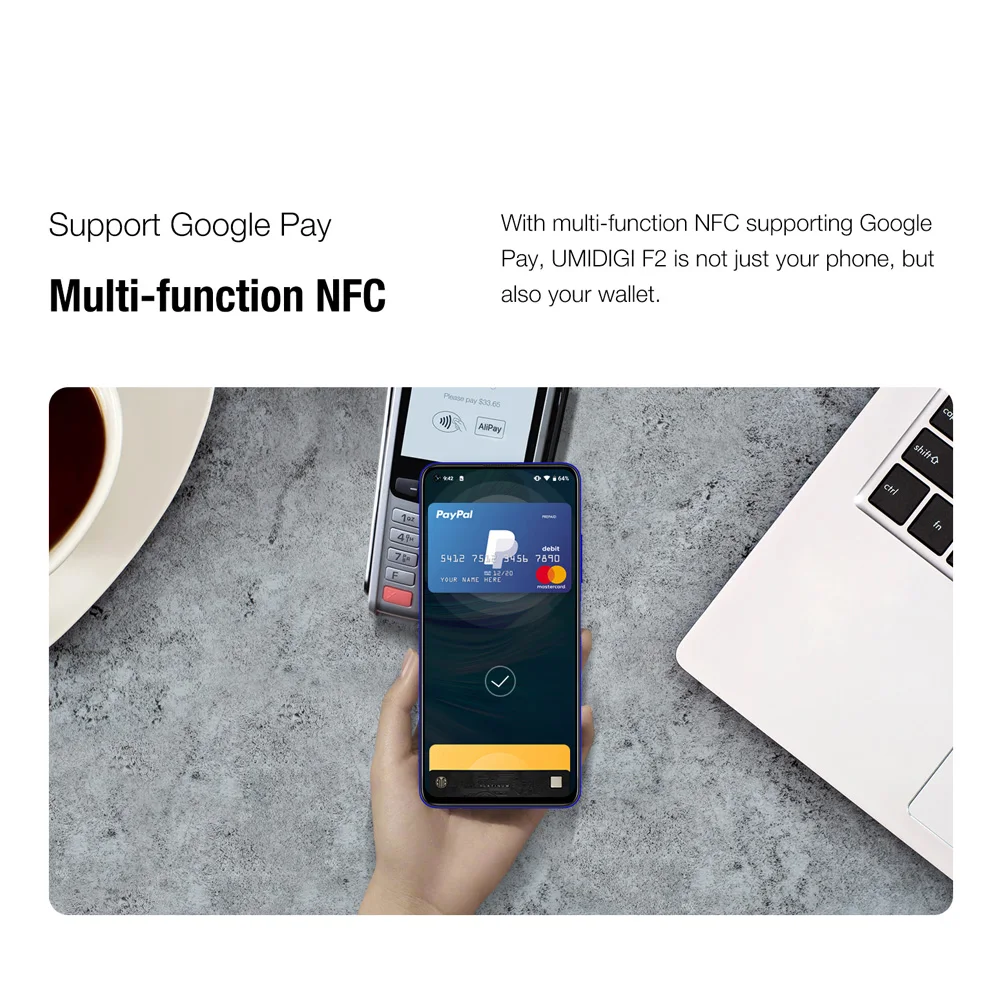 UMIDIGI F2 Android 10 6,53 дюймов FHD+ 6 ГБ 128 ГБ 48MP AI Quad камера 32 МП Helio P70 Восьмиядерный 5150 мАч NFC глобальная версия смартфона