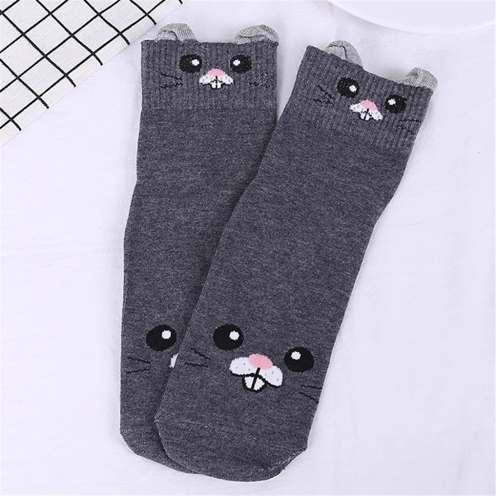 Новые милые забавные женские носки мягкие дышащие хлопковые носки с рисунком кота Повседневные Удобные носки до щиколотки модный стиль