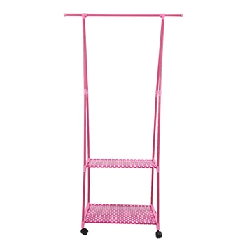 

Floor-Standing Coat Rack Metal Activity Balcony Indoor Clothing Hanger with Casters 160X55X42Cm Handbag Shoes Coat Rack Drying R