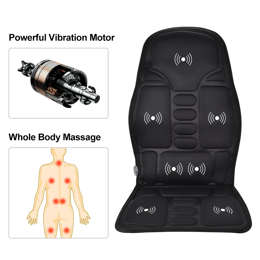H6f4aa193a5524b11a87e5b8c965e3bb1E Electric Heating Vibrating Cervical Neck Back Body Cushion Massag Massager Chair Pad for Car Home Lumbar Mattress Pain Relief