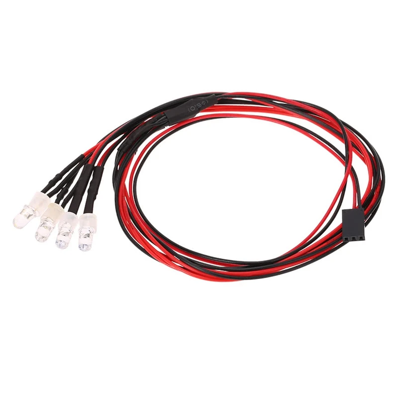 4 светодиодный комплект ламп 2 Белый красный для 1/10 1/8 Traxxas HSP Redcat RC4WD Tamiya Axial SCX10 D90 HPI