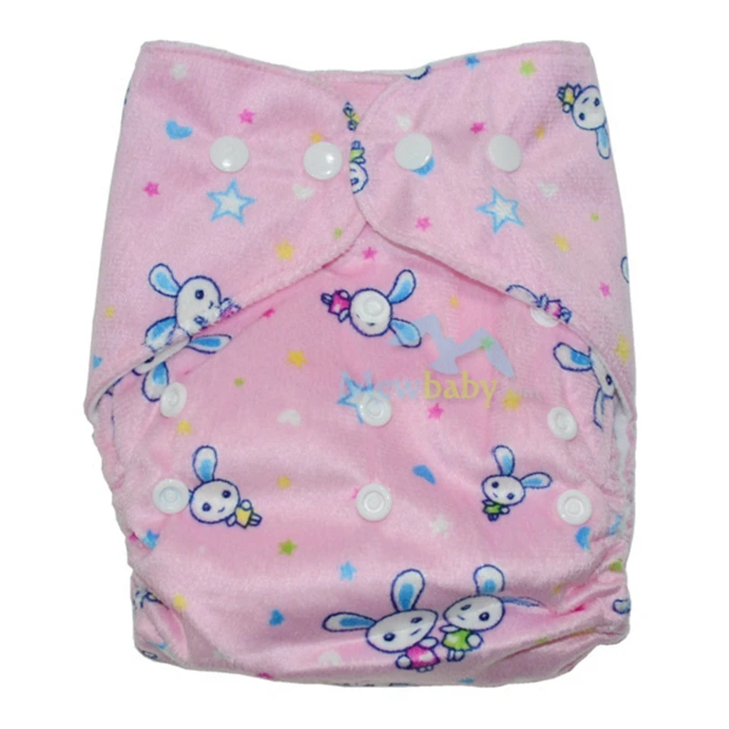 

Washable Baby Cloth Nappy Reusable Pocket Diaper with 1pc 3-layer Microfiber Insert Suits Birth to Potty One Size Fits All ER69