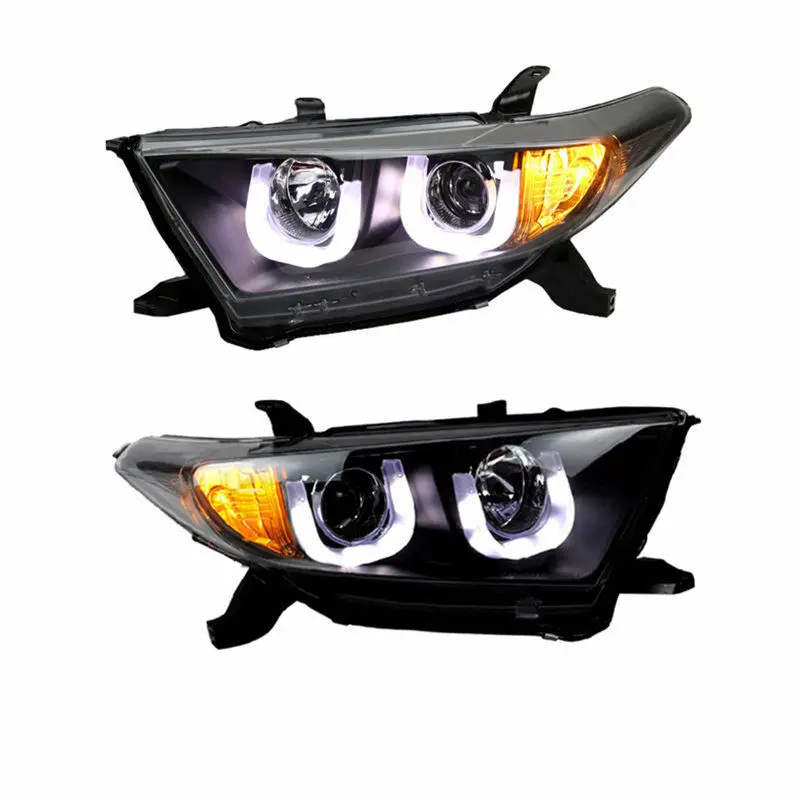 For Toyota Highlander 2011 2012 2013 Car Headlight Assembly with LED Turn Signal Stripe High+Low Beam Ballast