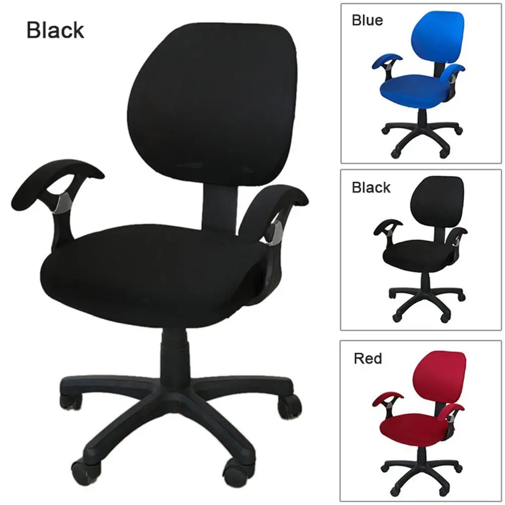 

Black Office Chair Cover Elastic Stretch Swivel Chair Computer With Armchair Protector Internet cafe Chair Seat Cover Cushion