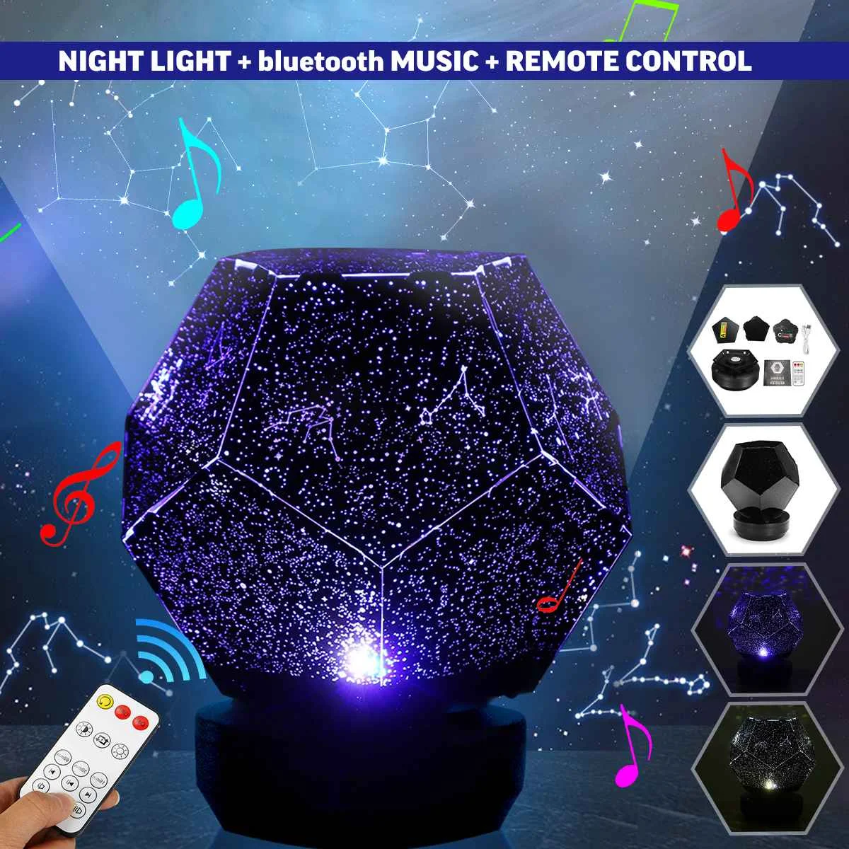 

bluetooth Music Night Light Romantic DIY LED Star Projector Lamp Birthday Party Gift Stars Decoration Home ABS Night Light
