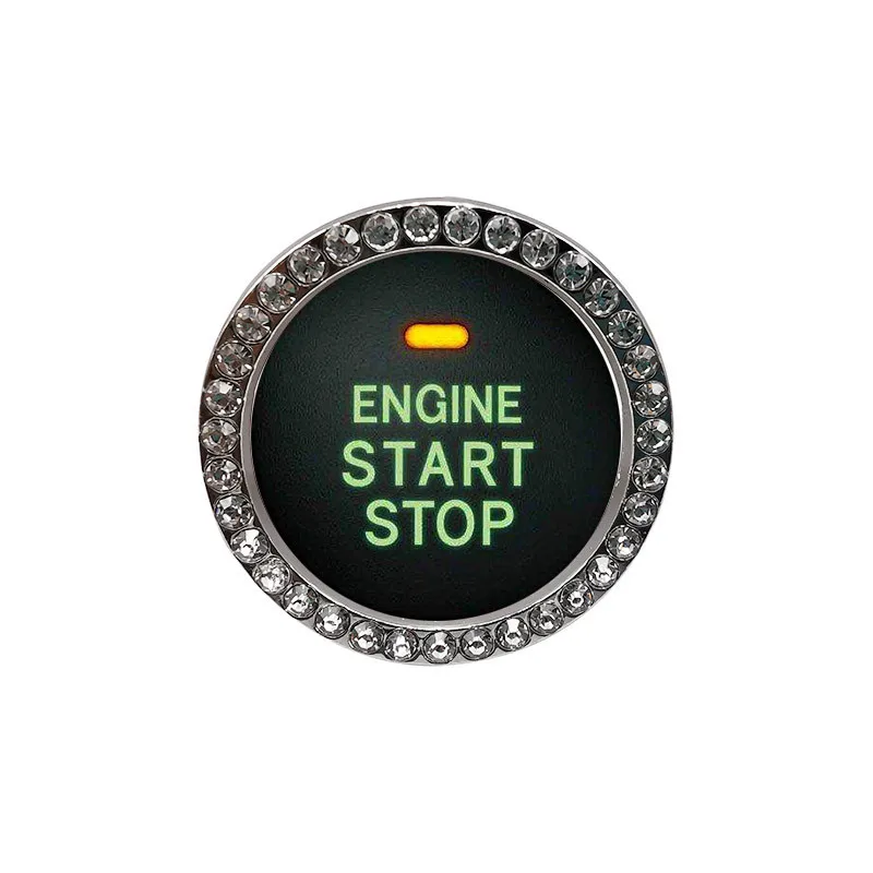 Auto Car Bling Decorative Accessories Automobiles Start Switch Button Decorative Diamond Rhinestone Ring Circle Trim1