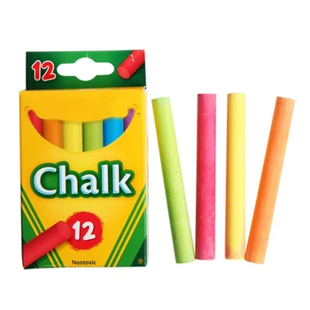 

12pcs Playground Dust Free Teacher Blackboard Craft Pub Stationary Kids Chalk Sticks Gift Non Toxic Drawing School Office Art