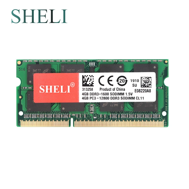 Новая модель SHELI 4GB 2RX8 PC3-10600S/PC3-12800S DDR3/DDR3L SDRAM 1066/1333/1600MHZ Память для ноутбука |