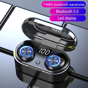 

TWS Wireless Bluetooth Earphone Smart Touch Mini Earphones Auto Paring LED HiFi Earbuds Bass Stereo Music Headsets +Charging Box