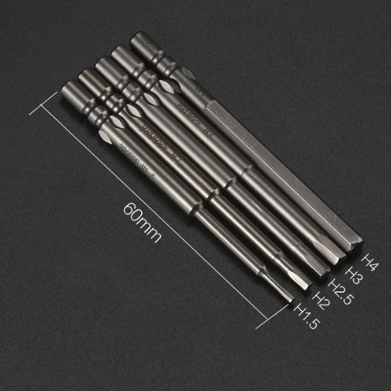 10pcs 60mm Long S2 Alloy Steel Hexagon Screwdriver Hex Bit Set