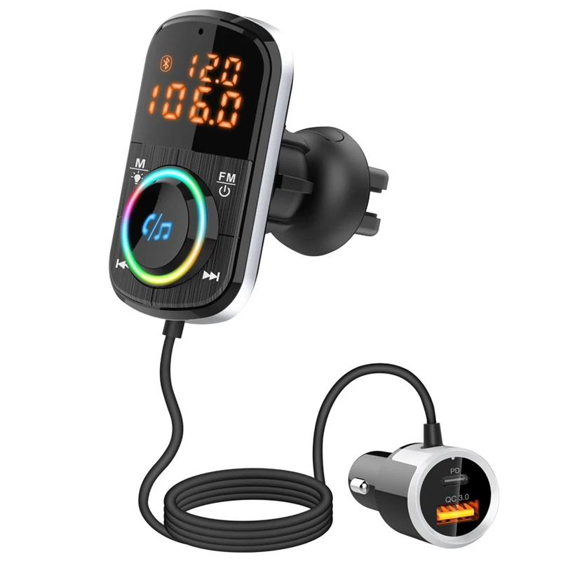 Car FM Transmitter Bluetooth 5.0 MP3 Player Auto Radio Adapter PD3.0 USB Charger Handsfree Kit | Автомобили и мотоциклы