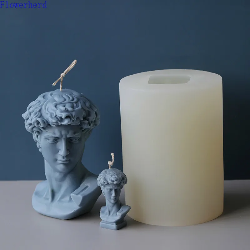Personnages classiques européens et américains Moule à bougie en forme de tête de David Personnages classiques européens et américains Moule à bougie en forme de tête de David