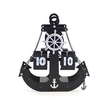 

Flip Down Clock Flip Page Modern Design Digital Table Flip Clock Vintage Anchor Model Auto Flap Desk Clocks Home Decor