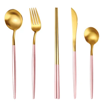 

Brandom Gold Dinnerware Set Stainless Steel Cutlery Set Knife Fork Spoon Set Flatware Tableware Silverware DropShipping