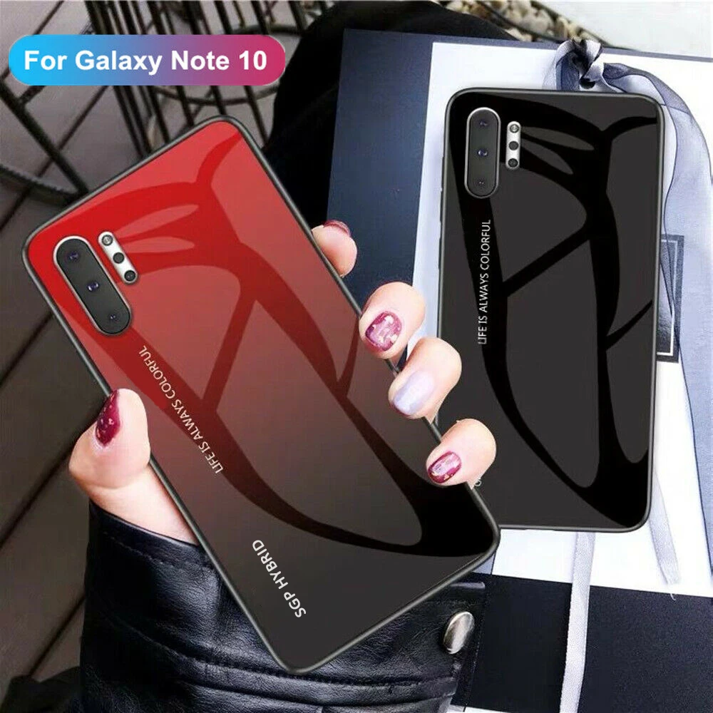 

gradient tempered glass case for samsung galaxy note 10 pro plus cover for galaxy note 10 note10 10pro 10plus phone cases coque