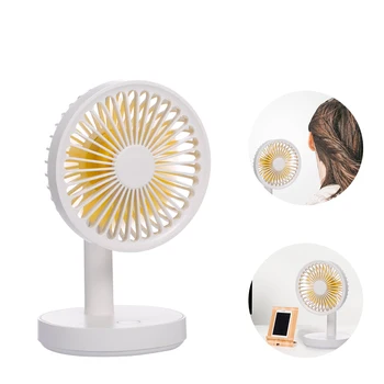 

USB Mini Fan with Light Portable USB Charging Table Fan 3 Speed Adjustable Mini Fan for Travel Office Room Household
