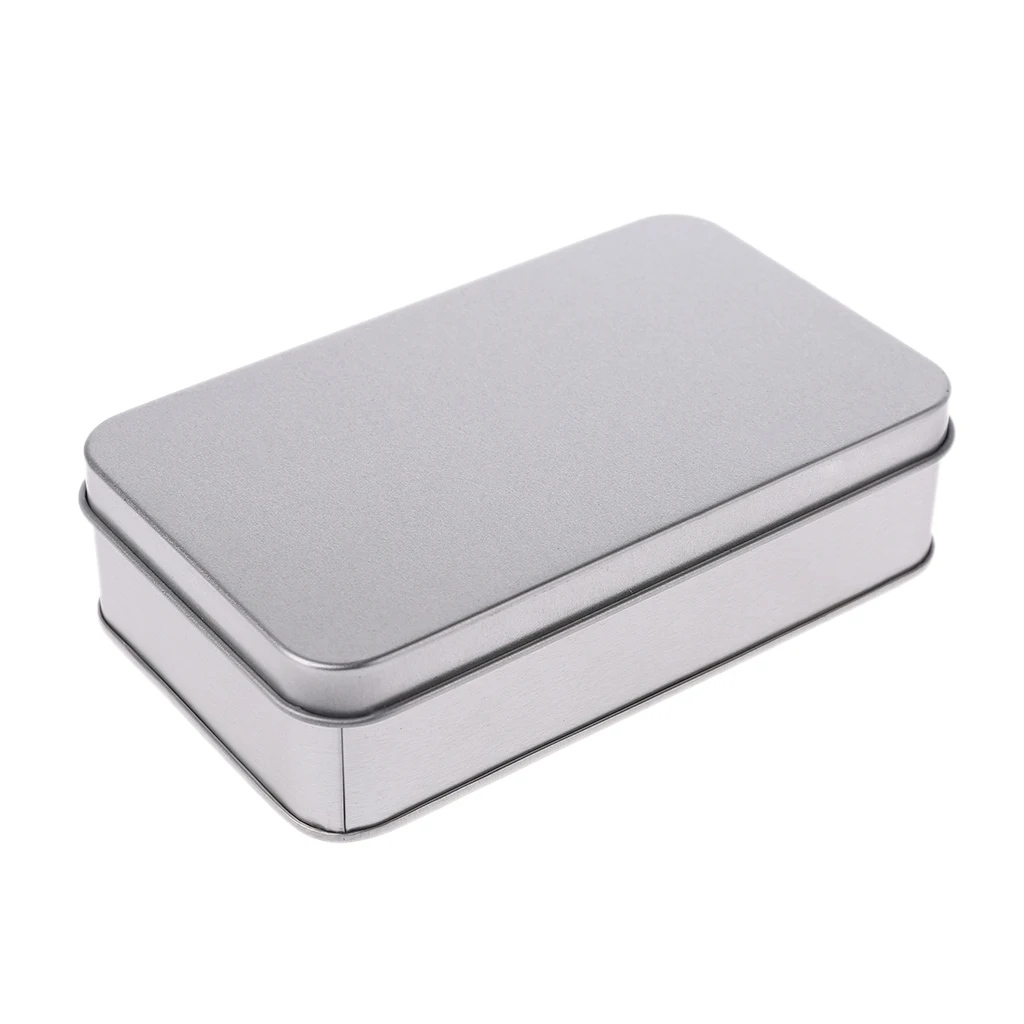 

Rectangular Organizer Case Storage Box Small Metal Can Storage Box Silver For Currency Money Candy Keys