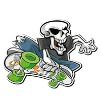 Hot Personality Skater Skull Skateboard Vinyl Car...