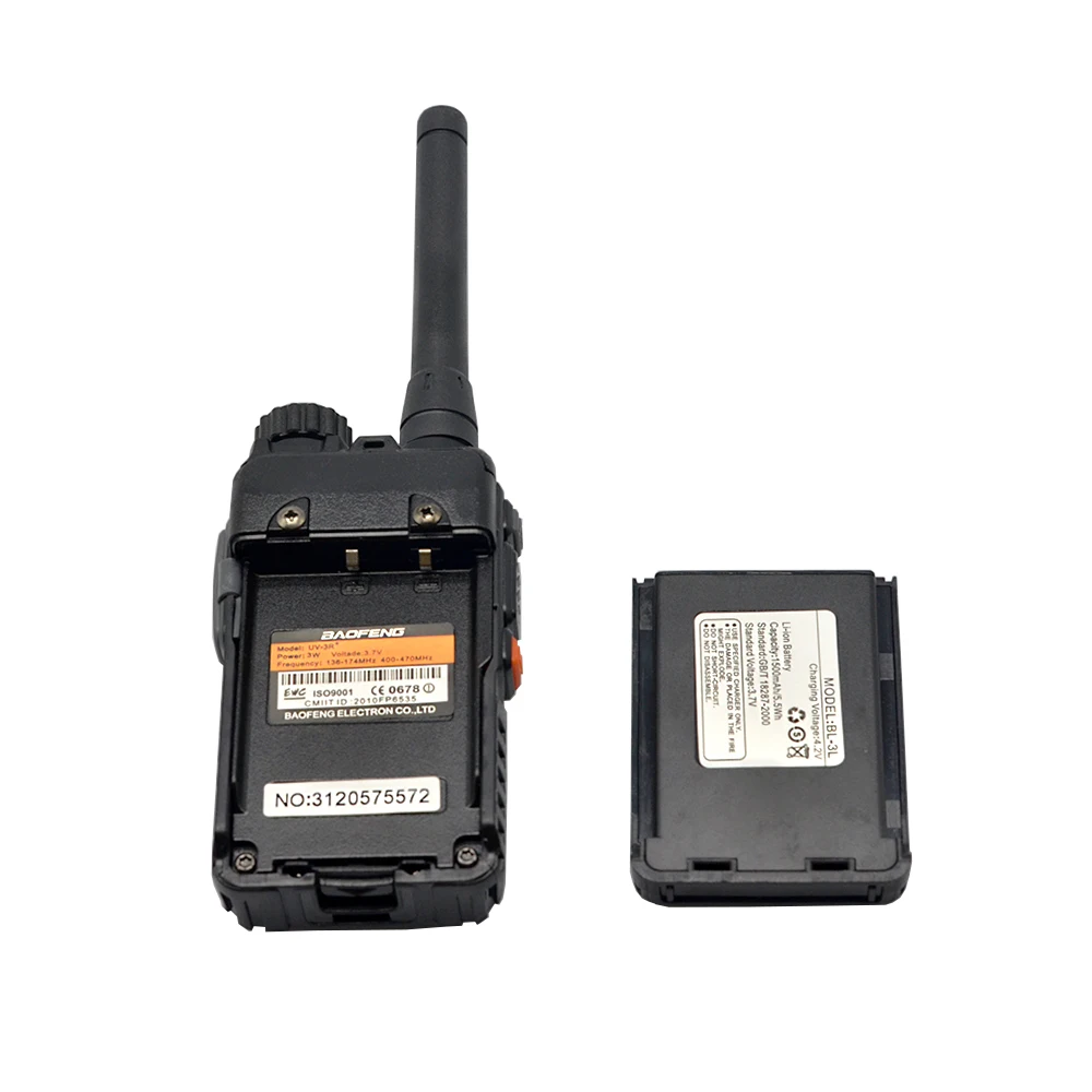Baofeng BF-UV3R+ иди и болтай Walkie Talkie “иди и 3 Вт двусторонней радиосвязи Портативный CB радио УВЧ 400-470 МГц 16 каналов передатчик трансивера