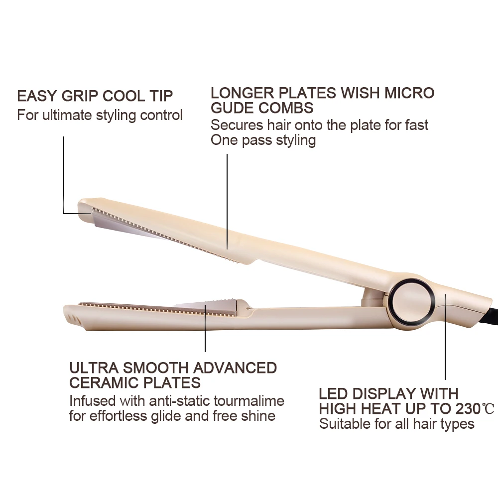 Профессиональный 2 в 1 Плоский Утюг светодиодный выпрямитель для волос витая пластина керамические щипцы для завивки волос Выпрямители для завивки салона стайлер